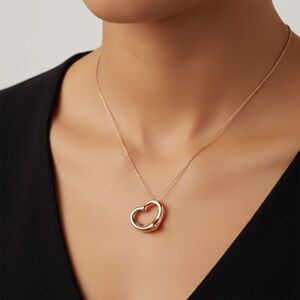 Tiffany & Co. 18kt Rose Gold Open Heart Necklace